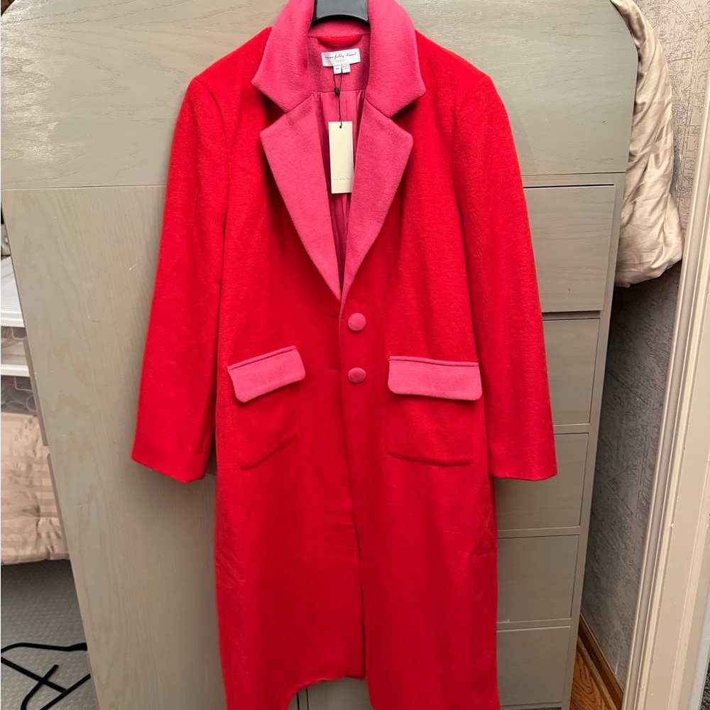 Never Fully Dressed Red and Pink Trench Coat
